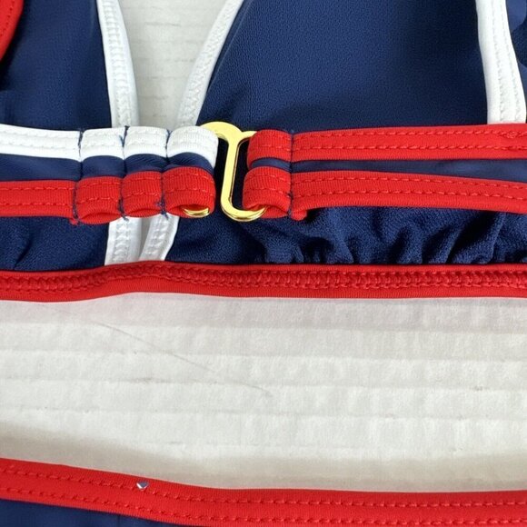 Island Soul Two Piece Bikini Set Women's M Red White Blue Nautical New - Picture 5 of 15